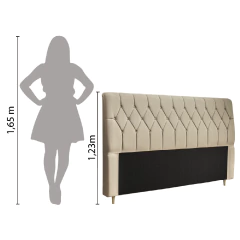 Cabeceira De Cama Istambul Casal/king 195cmX126cm Bege — foto 5