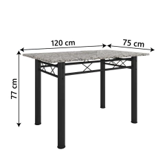 Conjunto Sala De Jantar Mesa Tampo Granito 1,20m Com 4 Cadeiras Diana Artefamol — foto 3