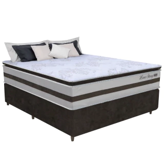 Cama Box Casal 1,38m Colchão Molas Ensacadas 30cm Love Story 138x188x68cm