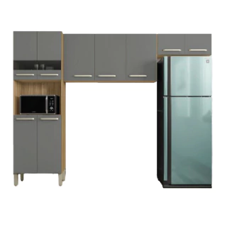 Armário de Cozinha Compacta 9 Portas 2,50m Versalhes Kit's Paraná