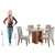 Conjunto de Mesa Sala de Jantar Tampo com Vidro Mond 1,20m 4 Cadeiras Bele Veludo Viero