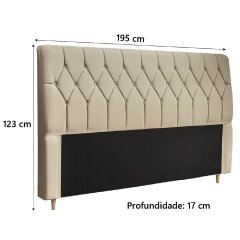 Cabeceira De Cama Istambul Casal/king 195cmX126cm Bege — foto 3