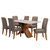 Conjunto de Mesa Sala de Jantar Tampo com Vidro 1,60m 6 Cadeiras Grécia Dobuê
