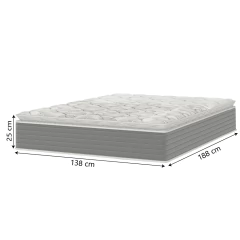 Cama Box Casal Molas Ensacadas Pillow Top 138x188x63cm Martino Cinza Umaflex — foto 4