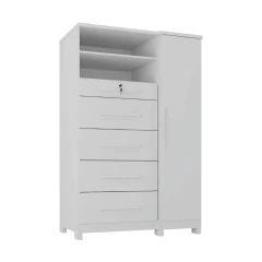 Cômoda com Sapateira e Cabideiro Multiuso 5 Gavetas 1 Porta Imperial Zanzini — foto 7