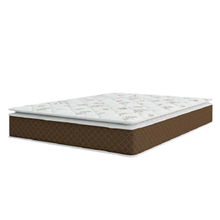 Colchão Casal Molas Ensacadas Pillow Top Martino 138x188x25cm Marrom/Branco Umaflex