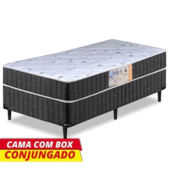 Cama Box Solteiro Conjugado Granada Umaflex Preto / Branco — foto 6