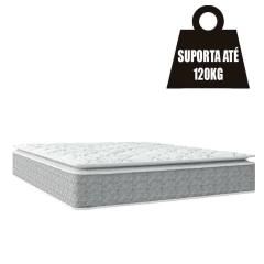 Cama Box Casal Queen Colchão Molas Ensacadas Pillow Top Perfect 158x198x71cm Cinza/Branco Umaflex — foto 6
