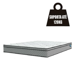 Cama Box Baú Casal Queen Colchão Molas Ensacadas Mirage 158x198x65cm Cinza/Branco Umaflex — foto 7