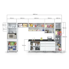 Armário de Cozinha Completa Top Class 7 Peças com 12 Portas Branco — foto 9