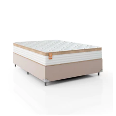 Cama Box Casal Colchão Molas Ensacadas Real 138x188x65cm - Suporta até 130Kg Por Pessoa — foto 1