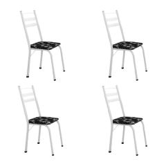 Conjunto Com 4 Cadeiras Tubular Itália Artefamol Branco — foto 1