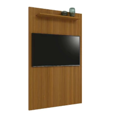 Painel Para Tv Até 55 Polegadas Ripado Impressão 3D Egeo Com Prateleira 1,35m Cedro Edn — foto 1