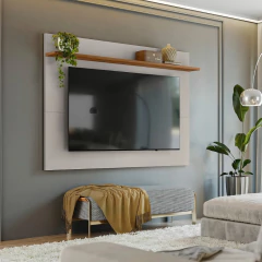 Painel Para TV Até 70 Polegadas 1,80m NT1305 Freijó / Off White Notável — foto 2