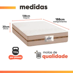 Cama Box Casal Colchão Gazin Molas Flora 138x188x58cm — foto 4