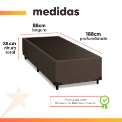 Cama Box Solteiro 0,88m 38cm De Altura Prince — foto 2
