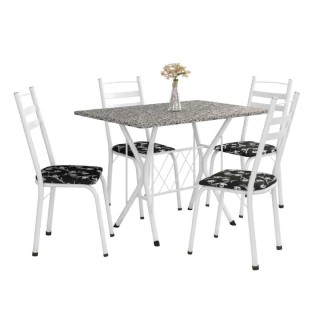 Conjunto De Mesa Itália Com 4 Cadeiras 1,20m Artefamol