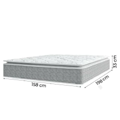 Cama Box Casal Queen Colchão Molas Ensacadas Pillow Top Perfect 158x198x71cm Cinza/Branco Umaflex — foto 4