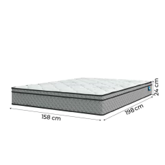 Cama Box Casal Queen Colchão Molas Ensacadas Mirage 158x198x62cm Cinza/Branco Umaflex — foto 4
