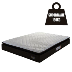 Cama Box Baú Casal Colchão Espuma D45 Pillow Top Strong 138x188x65cm Marrom Hellen - Suporta até 150 — foto 5