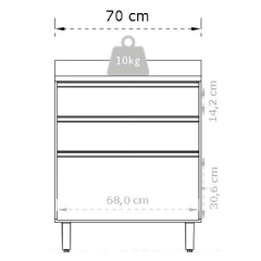 Balcão de Cozinha e Lavanderia 0,70m Top Class Branco — foto 3