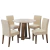 Conjunto de Mesa Sala de Jantar Redonda Athenas 4 Cadeiras Cedro / Off White / Areia Dobuê