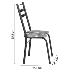 Conjunto De Mesa Itália New Com 6 Cadeiras 1,40m Artefamol Granito / Dark — foto 4