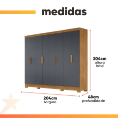 Guarda Roupas Casal 8 Portas 2 Gavetas Marajó Moval — foto 3