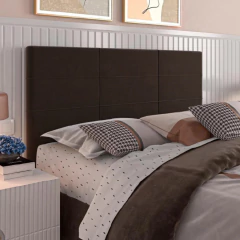 Cabeceira Para Cama Box Casal Malu 1.40m Marrom Suede — foto 2