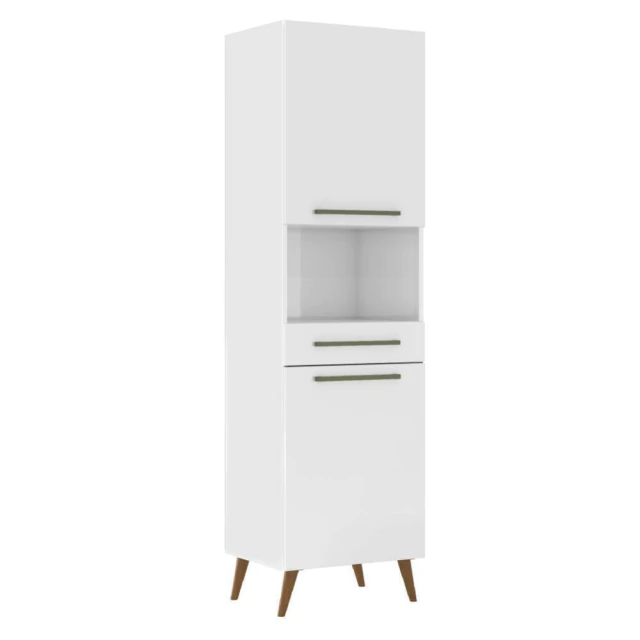 Paneleiro Duplo para Micro-ondas Favorita Branco Lacca