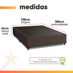 Cama Box Casal 1,38m Com 38cm De Altura Prince — foto 2