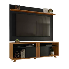 Rack Bancada com Painel para TV até 70 Polegadas 1,80m Freijó / Preto Notável — foto 1