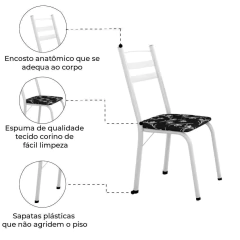 Conjunto Com 4 Cadeiras Tubular Itália Artefamol Branco — foto 3