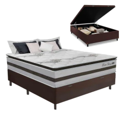 Cama Box Baú Casal 1,38m Colchão Molas Ensacadas 30cm Love Story 138x188x71cm — foto 1