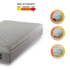 Colchão Solteiro Strong Pillow Top Espuma D45 88x188x24cm Bege - Suporta até 150kg por Pessoa — foto 3