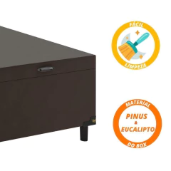 Cama Box Baú Casal Colchão de Espuma D33 Semi Ortopédico Extra Firme Orthotec Marrom 138x188x71cm — foto 6
