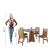 Conjunto de Mesa Sala de Jantar Fin Redonda 0,90m 4 Cadeira Veludo Viero - comprar online