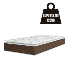 Colchão Solteiro Molas Ensacadas Pillow Top Martino 88x188x25cm Marrom/Branco Umaflex - Suporta até — foto 4
