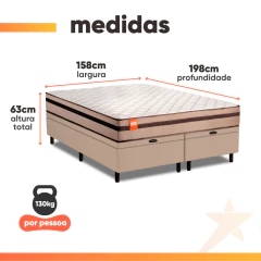 Cama Box Baú Queen Molas Ensacadas Bali 158x198x63cm — foto 3