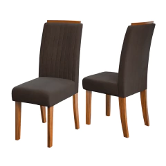 Conjunto de 2 Cadeiras Estofada Sala de Jantar Grécia Dobuê — foto 2