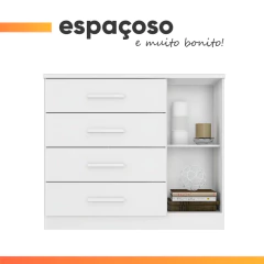 Cômoda Sapateira 4 Gavetas 1 Porta Genova Plus Zanzini — foto 10
