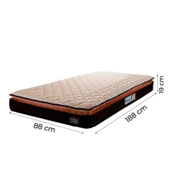 Colchão Solteiro Espuma D33 Pillow Top Millenium 88x188x19cm Marrom/Branco Hellen - Suporta até 120k — foto 2