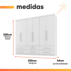 Guarda Roupas Casal 6 Portas 6 Gavetas Maximus Zanzini — foto 8