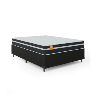 Cama Box Casal Colchão Molas Qatar 138x188x60cm - Suporta até 200Kg Por Pessoa