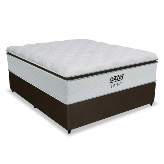 Cama Box Casal Colchão de Molas Ensacadas Tower Gazin 138x188x72cm
