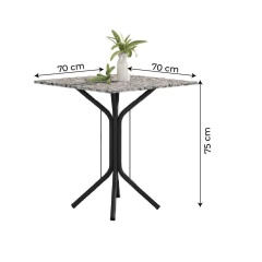 Conjunto de Mesa Thais 0,70m com 4 Cadeiras Artefamol Granito / Dark — foto 3