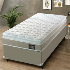 Cama Box Solteiro Colchão D45 com Pillow Top Hellen Strong 88x188x62cm Bege — foto 2