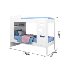Beliche Floripa para Colchão 0,88m com Nicho Organizador J&A Branco — foto 3