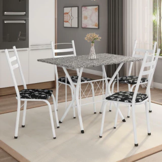 Conjunto De Mesa Itália Com 4 Cadeiras 1,20m Artefamol