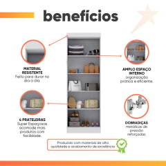 Modulo de Guarda Roupas para Quarto Madrid 2 Portas Maxel — foto 4